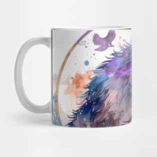 Wolf Portrait Animal Painting Wildlife Outdoors Adventure Mug